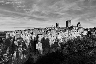 High angle view of cityscape against sky