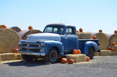Close-up of abandoned car