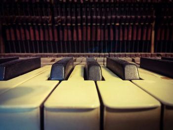 Close-up of piano keys