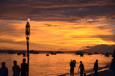 Scenic view of sunset over sea