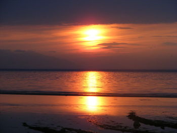 Scenic view of sunset over sea