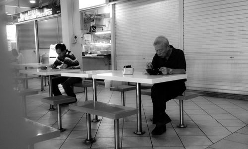 People working on table