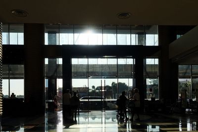 Silhouette people at airport