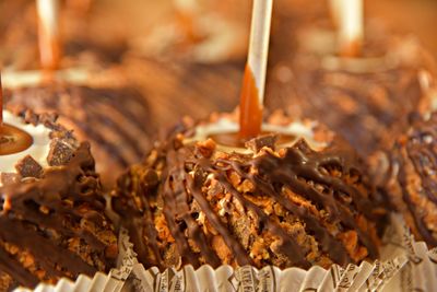 Close-up of taffy apples