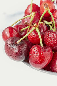 Macro shot of fresh cherries