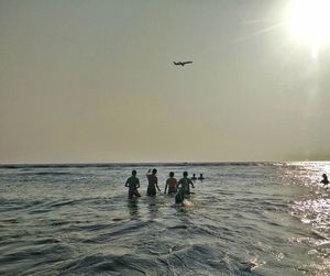 Scenic view of sea at sunset