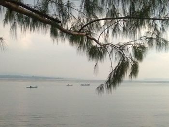 Scenic view of sea against sky during winter