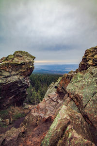 Scenic view of rocky mountains against sky