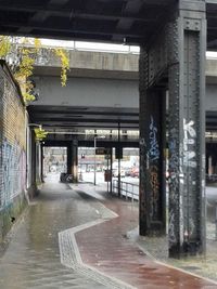 Empty corridor in city