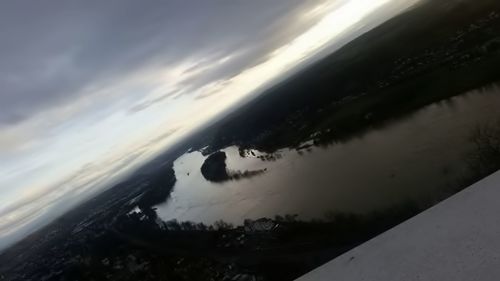 Close-up of water against sky at sunset