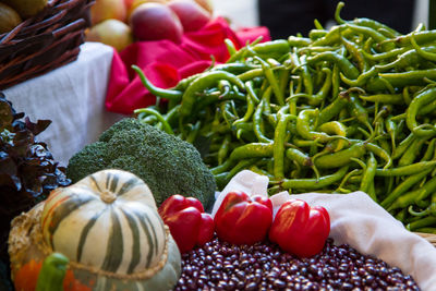 Various fruits for sale at market stall