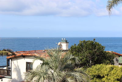 Laguna beach ca usa view over rooftops looking north at pacific ocean sunny day  southern california