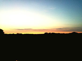 Silhouette of landscape at sunset