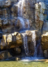 Water flowing through rocks