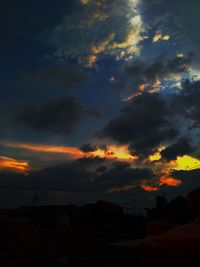 Scenic view of dramatic sky during sunset