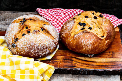 Close-up of bread on table