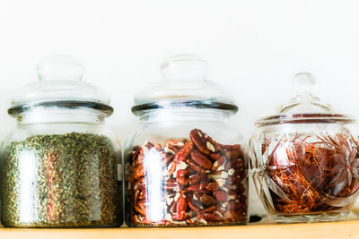 Close-up of glass jar