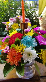 Close-up of flower pot on table