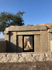 Built structure against clear blue sky