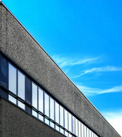 Low angle view of built structure against blue sky