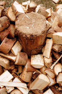 Full frame shot of firewood