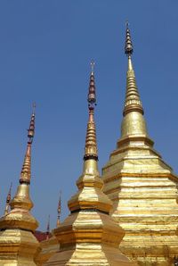 Low angle view of temple building against clear sky