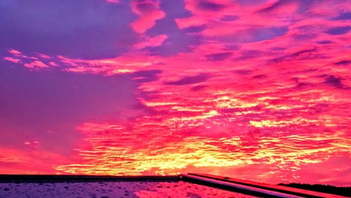 Scenic view of sea against dramatic sky