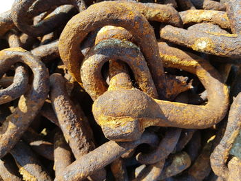 Full frame shot of rusty chain