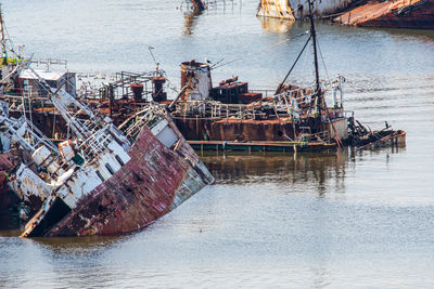 Boats in sea