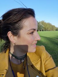 Portrait of young woman looking away