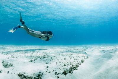 Man swimming in sea