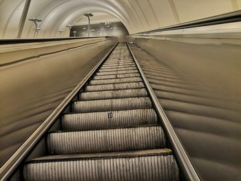 Low angle view of escalator