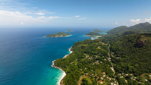 High angle view of sea against sky