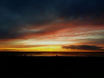 Scenic view of sea at sunset