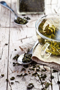 Close-up of food on table