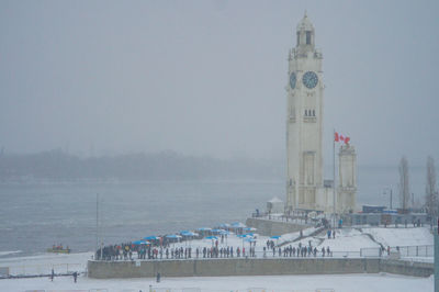 View of tower at seaside