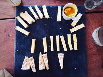 Close up of food on wooden table