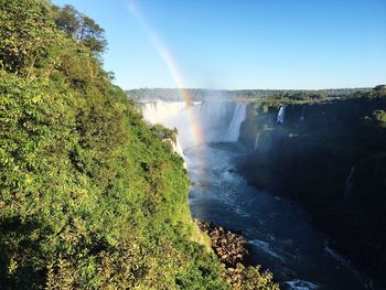 Scenic view of rainbow against sky