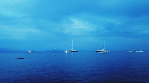 Boat sailing in sea