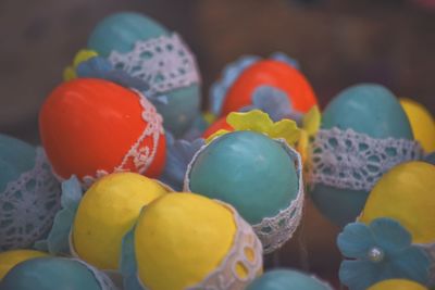 Close-up of easter eggs