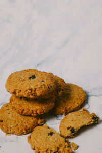 Close-up of cookies in plate