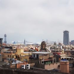 High angle view of townscape against sky