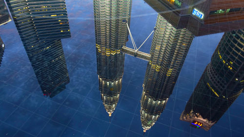 Aerial view of modern buildings against sky