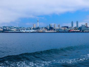 City skyline with waterfront