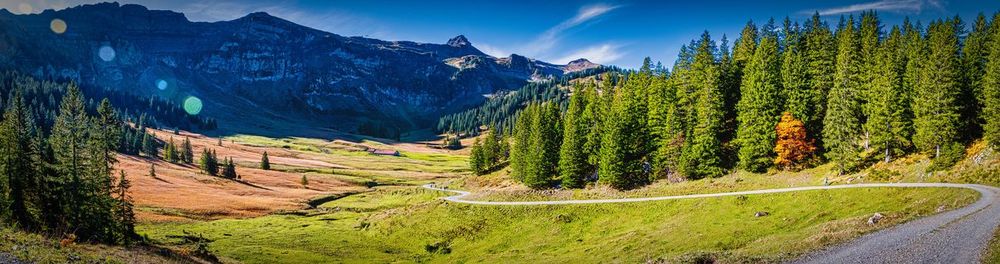 Scenic view of mountains against sky