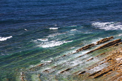 High angle view of beach