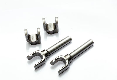 High angle view of objects against white background