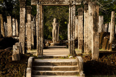 Statue amidst trees