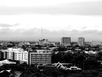 High angle view of buildings in city