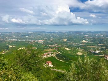 Aerial view of landscape against sky